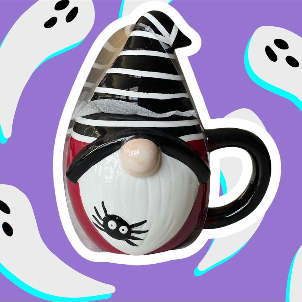 Halloween Mug Haunted Manor Wizard Gnome Mug with Decorative Lid